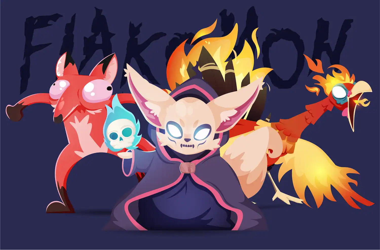Illustration issue de la collection Génération 1 du jeu Les Fiakomon, réalisée par Djangle Studio